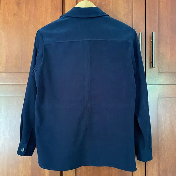 Talbots Shirt Jacket Button Up Microfiber Navy Blue Size P (XS Petite) - Picture 6 of 9